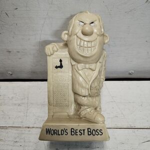 WORLD'S BEST BOSS Vintage 70s Collectible Sillisculpt 6 inch Resin Statue Figure